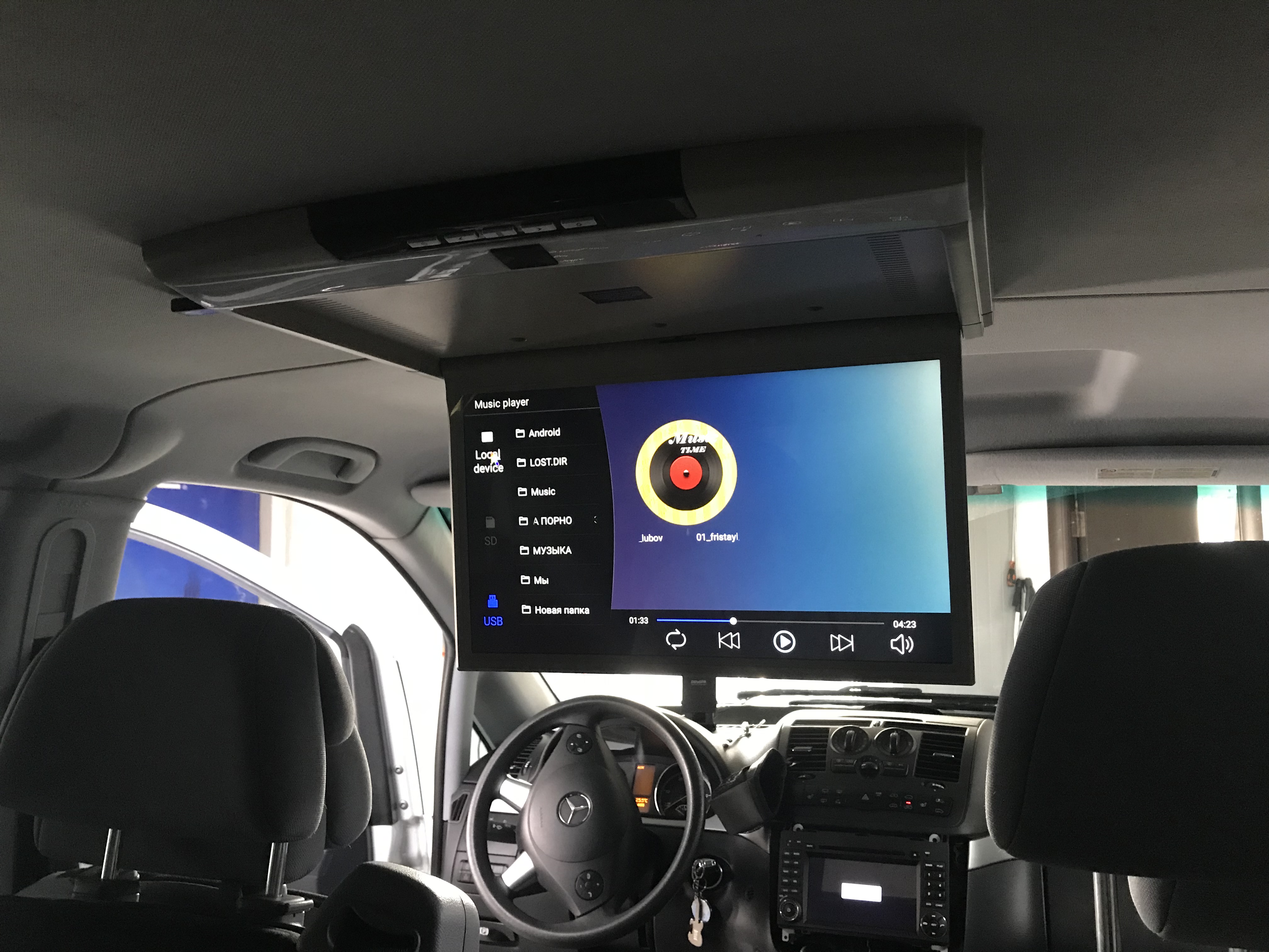 Автомобильный потолочный монитор Full HD 17,3