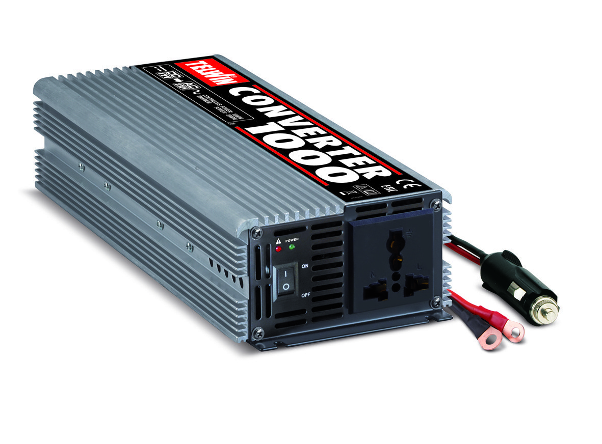 Преобразователь напряжения автомобильный Telwin CONVERTER 1000(12В > 220В, 1000Вт, 2USB)