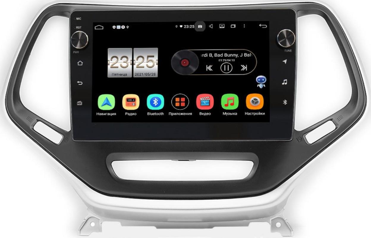 Штатная магнитола Jeep Cherokee V (KL) 2013-2021 LeTrun BPX410-811 на Android 10 (4/32, DSP, IPS, с голосовым ассистентом, с крутилками) (+ Камера заднего вида в подарок!)