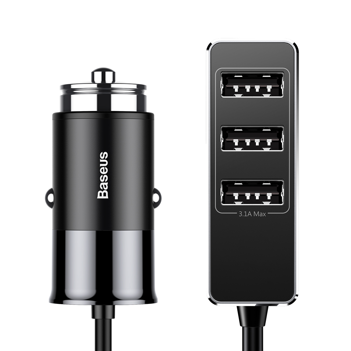 Автомобильное зарядное устройство Baseus Enjoy Together Four Interfaces Output Patulous Car Charger 5.5A Black