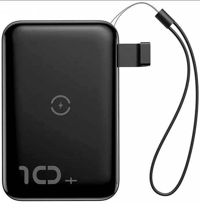 Портативное зарядное устройство Baseus Mini S Bracket 10W Wireless Charger 10000mAh 18W черный