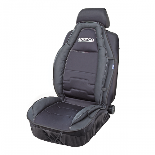 Накидка на сиденье анатомическая SPARCO Racing Style SPC/CUS-020 BK (спорт. дизайн, экокожа+полиэстер, чёрная)