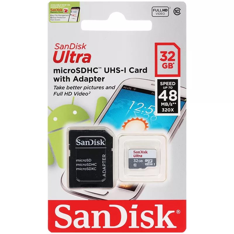Карта памяти microSDHC 32Gb SanDisk Ultra UHS-I