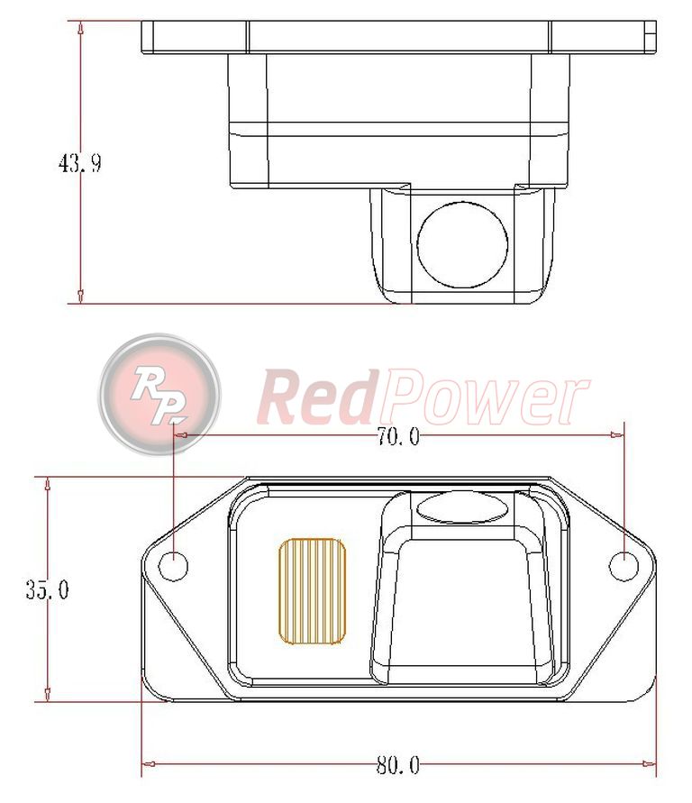 Штатная видеокамера парковки Redpower MIT106P Premium для Mitsubishi Lancer X