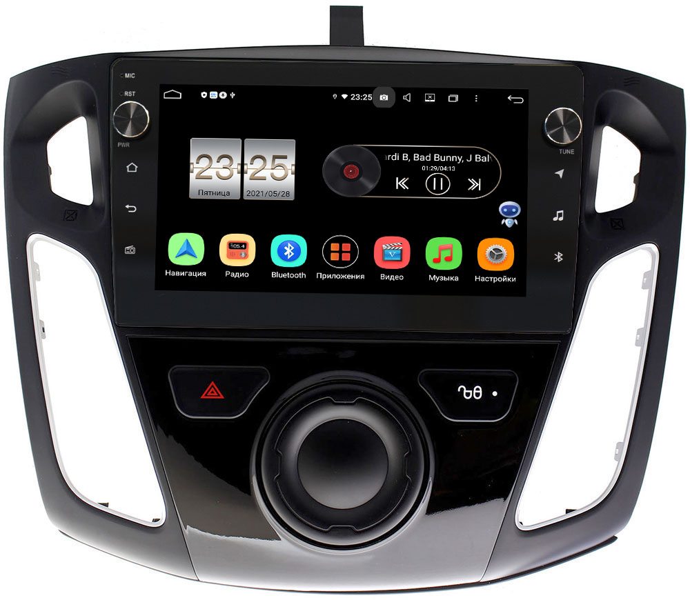 Штатная магнитола Ford Focus III 2011-2020 LeTrun BPX409-9065 на Android 10 (4/32, DSP, IPS, с голосовым ассистентом, с крутилками) (+ Камера заднего вида в подарок!)