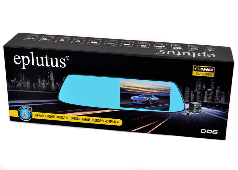 Видеорегистратор-зеркало с 2-я камерами Full HD Eplutus D06 (+ Антисептик-спрей для рук в подарок!)