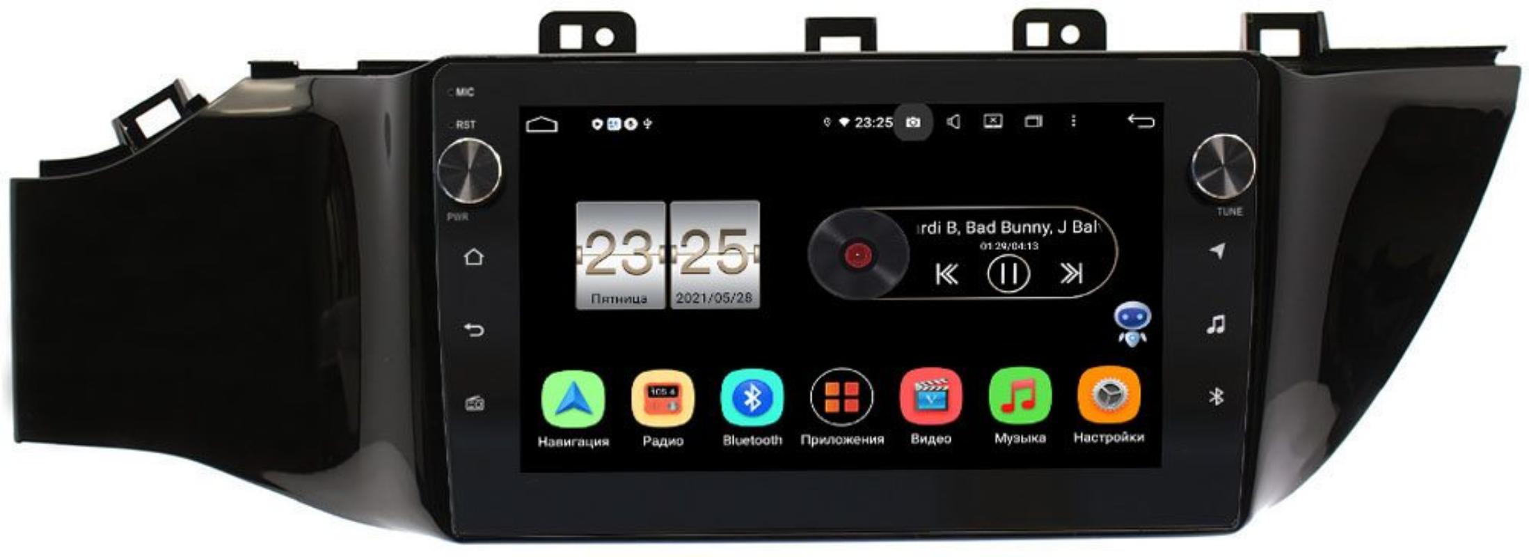 Штатная магнитола LeTrun BPX409-9078 Android 10 (4/32, DSP, IPS, с голосовым ассистентом, с крутилками) (без кнопки) для Kia Rio IV, Rio IV X-Line 2017-2019 (+ Камера заднего вида в подарок!)