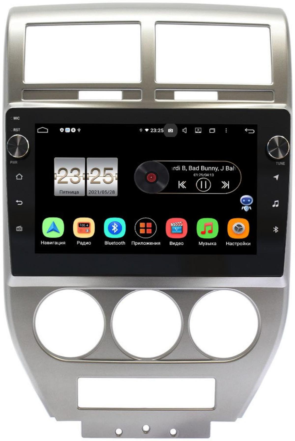 Штатная магнитола LeTrun BPX609-328 для Jeep Compass I 2006-2010 на Android 10 (4/64, DSP, IPS, с голосовым ассистентом, с крутилками) (+ Камера заднего вида в подарок!)