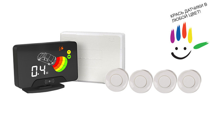 Парктроник модель AAALine LCD-14 White
