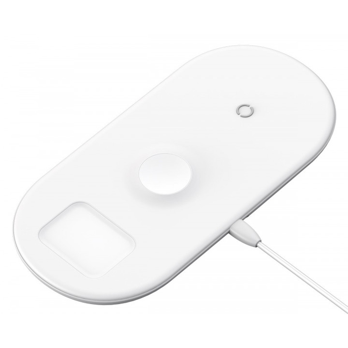 Беспроводное зарядное устройство Baseus Smart 3in1 Wireless Charger For Phone+Watch+Pods（18W MAX）White