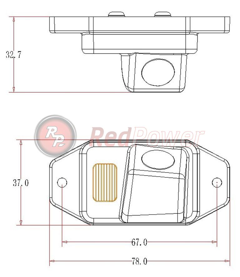Штатная видеокамера парковки Redpower TOY171P Premium для Toyota LC100, Prado 120 (запаска на двери)