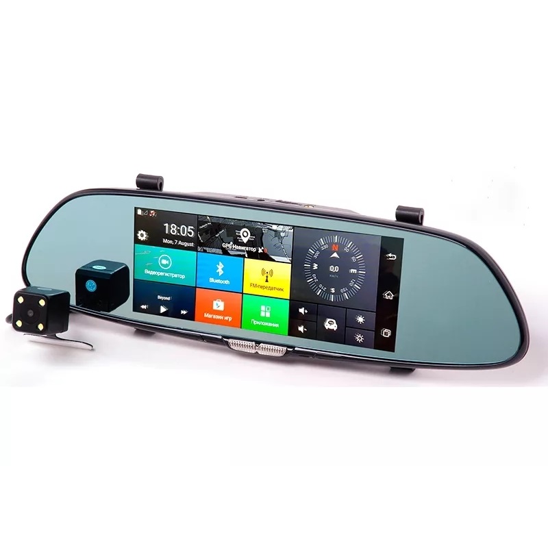 Накладка на зеркало с регистратором и GPS навигатором Vizant 957NK Android