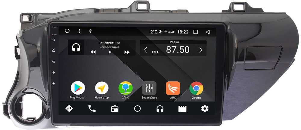 Штатная магнитола Toyota Hilux VIII 2015-2018 Wide Media CF1056-OM-4/64 на Android 9.1 (TS9, DSP, 4G SIM, 4/64GB) (для любой комплектации) (+ Камера заднего вида в подарок!)