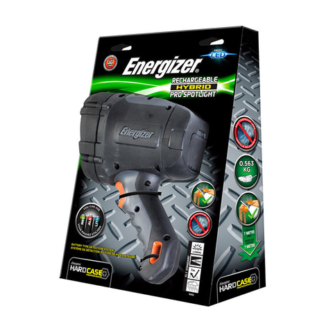 Energizer Hard Case PRO Rechargeable Hybrid Spotlight 600lm flashlight EU plug 