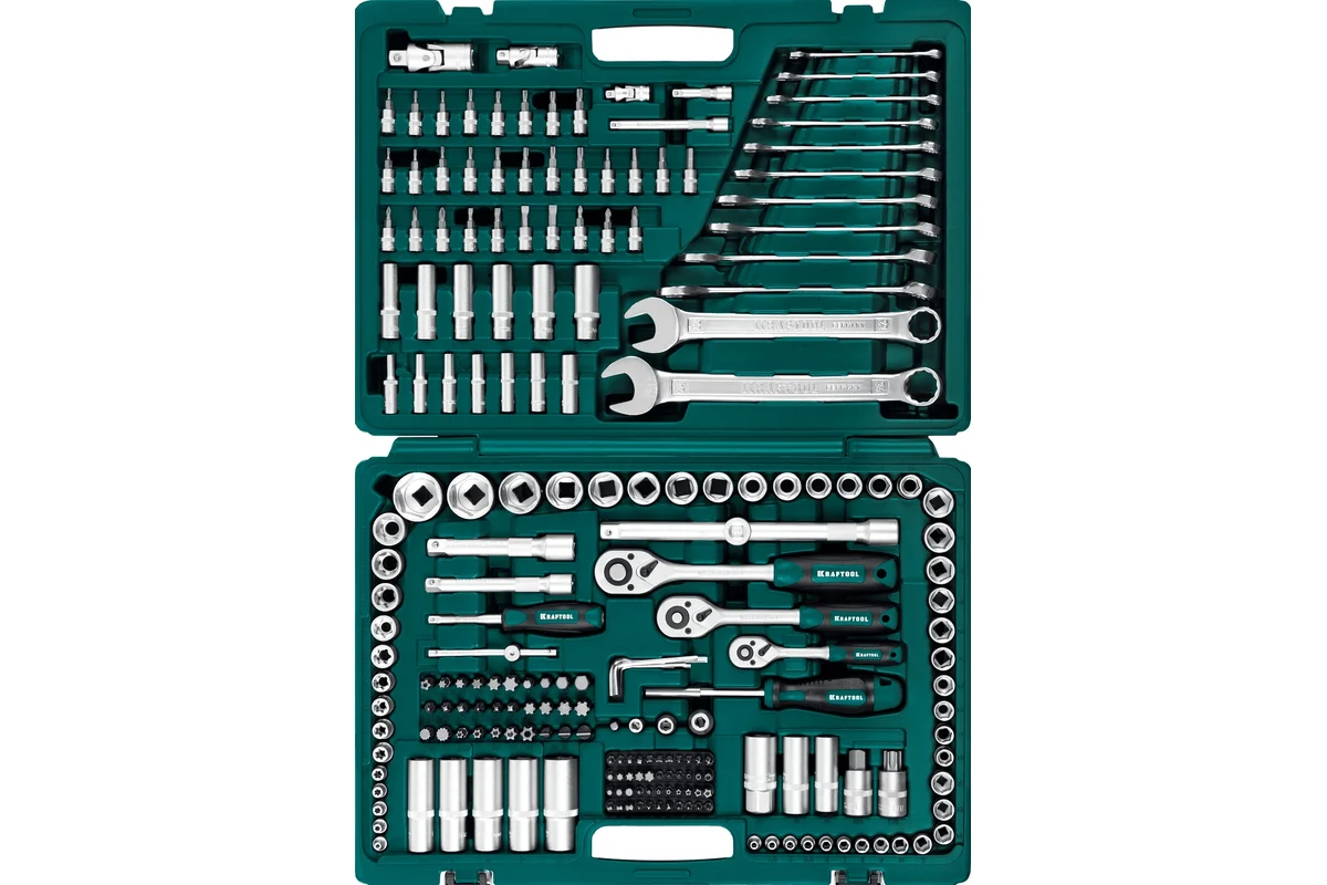 Универсальный набор инструмента KRAFTOOL X drive 216 предм., (1/2"+3/8"+1/4"), 27888-H216