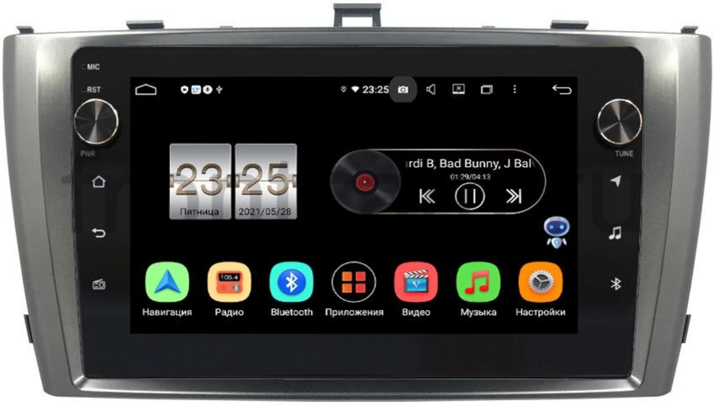 Штатная магнитола LeTrun BPX409-3017 для Toyota Avensis III 2009-2015 (серебро) на Android 10 (4/32, DSP, IPS, с голосовым ассистентом, с крутилками) (+ Камера заднего вида в подарок!)