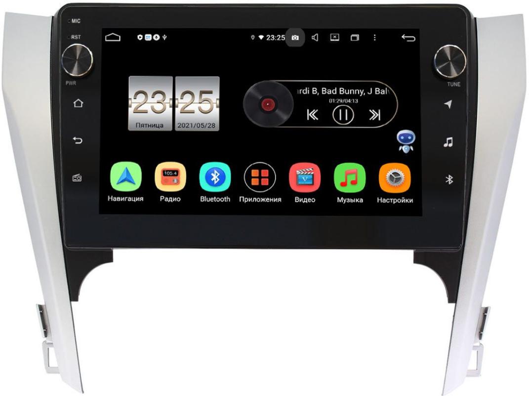 Штатная магнитола LeTrun BPX410-169-1 для Toyota Camry V50 2011-2014 на Android 10 (4/32, DSP, IPS, с голосовым ассистентом, с крутилками) (для авто с камерой, JBL) (+ Камера заднего вида в подарок!)