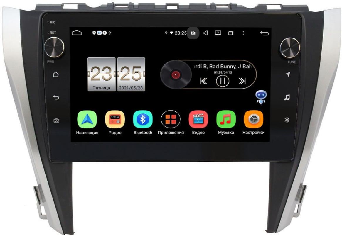 Штатная магнитола LeTrun BPX410-1045 для Toyota Camry V55 2014-2018 (для авто без камеры) на Android 10 (4/32, DSP, IPS, с голосовым ассистентом, с крутилками) (+ Камера заднего вида в подарок!)