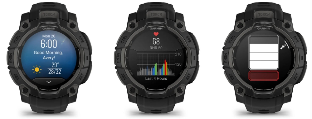 Instinct 3 45mm AMOLED Black with Black Silicone