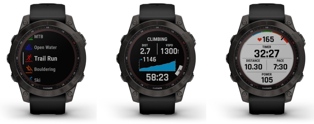 Умные часы Garmin Fenix 7 Sapphire Solar Carbon Gray DLC Titanium with Silicone Black Band