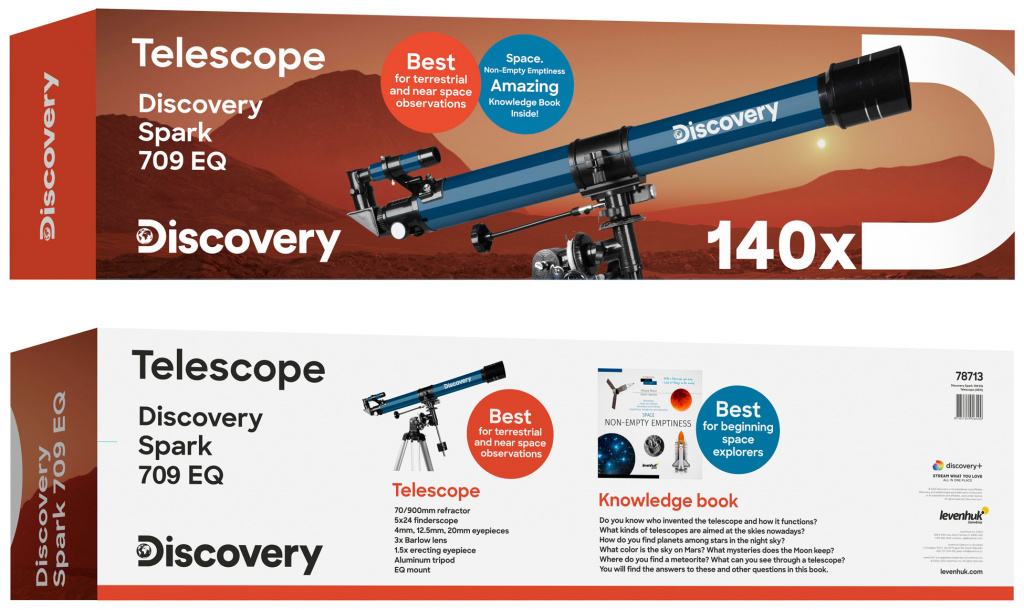 Телескоп Discovery Spark 709 EQ с книгой 
