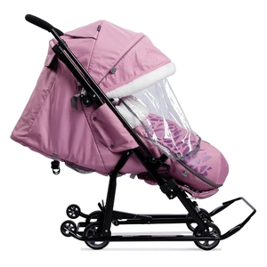 Санки-коляска Nika Ника Детям 7-5 K пыльно-розовый с шишкой, фото 7