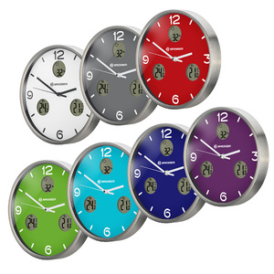 Часы настенные Bresser MyTime io NX Thermo/Hygro, 30 см, зеленые, фото 4