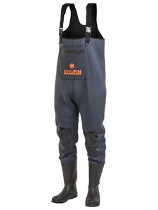 Полукомбинезон забродный Norfin SHADOW NEOPRENE BOOTFOOT р.44-L с сапогами резина, фото 1