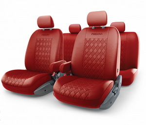 Чехлы автомобильные Personal full PER-1305GF pimento (экокожа, AIRBAG, алый красный, комплект на все сиденья), фото 2