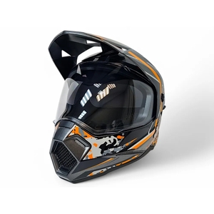 Шлем AiM JK802S глянцевый Orange/Grey/Black S, фото 2