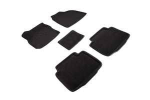 Ворсовые 3D коврики в салон Seintex для Hyundai Matrix 2001-2010 (черные)