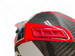 Шлем AiM RH855 Carbon TERRAIN глянцевый Black/Red XXL, фото 9