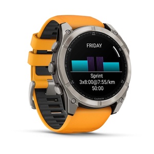 Часы Garmin Fenix 8 51mm AMOLED Saph Graphite DLC Titanium Spark Orange-Graphit Sln(010-02905-53G), фото 3