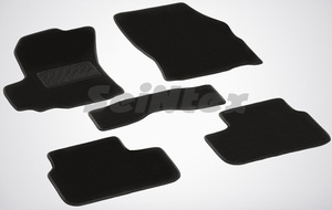 Ворсовые LUX коврики в салон Seintex для Suzuki SX4 II 2013-н.в. (черные, 85625)