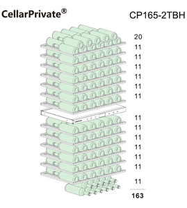 Винный шкаф CellarPrivate двухзонный на 163 бутылки черный, скрытая ручка CP165-2TBH, фото 2