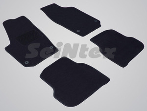 Ворсовые LUX коврики в салон Seintex для Volkswagen Polo Sedan 2010-2018 (черные, 82768)