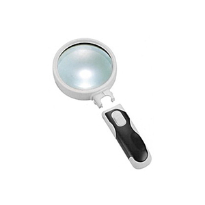 Лупа Kromatech ручная круглая 5х, 90 мм, с подсветкой (2 LED), черно-белая 77390B