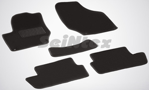 Ворсовые LUX коврики в салон Seintex для Peugeot 308 2008-2015 (черные, 82344), фото 1
