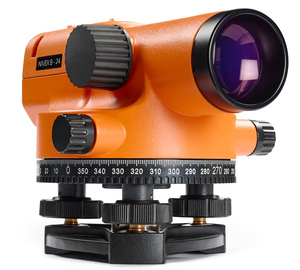 Комплект ACULA Оптический нивелир NIVEX B-24 (кратн.х24; точн.±2.0 мм/км;объектив 36 мм) + Геодезический штатив Geo 12-S (высота 99-173 см, фикс. ножек на винтах, алюминиевый нивелирный, площадка 125 мм, резьба 5/8") + Нивелирная рейка TLS 3 (3м), фото 5