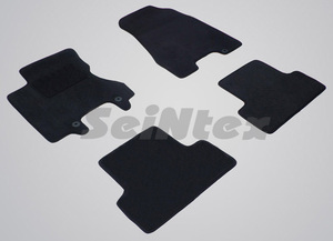 Ворсовые LUX коврики в салон Seintex для Nissan X-Trail (T31) 2007-2015 (черные, 82270)