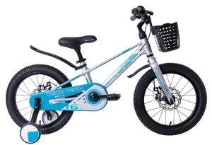 Велосипед детский Tech Team Forca 16" grey/blue 2024 (магниевый сплав)