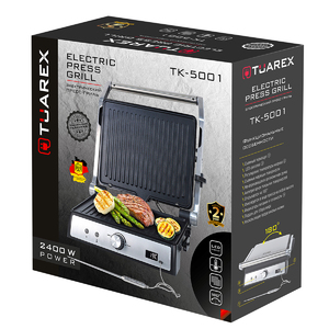 Электрический гриль Tuarex TK-5001, серебристый/черный, фото 5