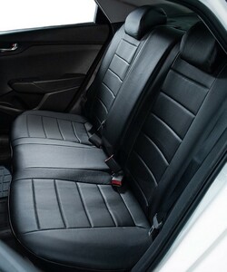 Чехлы из экокожи Seintex для Audi A4 (цельная) 2002-2007 (черные, 86034), фото 2