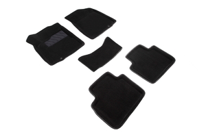 Ворсовые 3D коврики в салон Seintex для Nissan Teana II 2008-2014 (черные)
