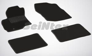 Ворсовые LUX коврики в салон Seintex для Mitsubishi Lancer IX 2003-2007 (черные, 83167)