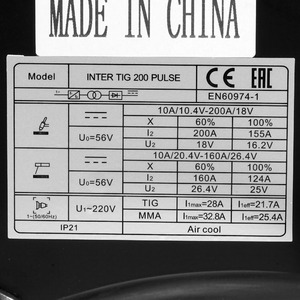Аппарат аргонодуговой сварки AuroraPRO INTER TIG 200 PULSE (TIG+MMA) MOSFET (TIG 200m), фото 4