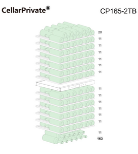 Винный шкаф CellarPrivate двухзонный на 163 бутылки черный CP165-2TB, фото 3
