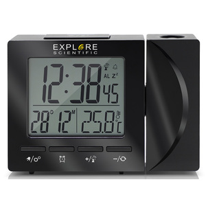 Часы цифровые Explore Scientific с проектором и термометром, черные, фото 2