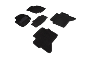 Ворсовые 3D коврики в салон Seintex для Toyota Hilux 2012-2015 (черные)