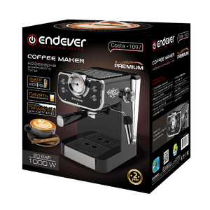 Кофеварка рожкового типа электрическая Endever Costa-1097, мощность 1000 Вт, фото 5